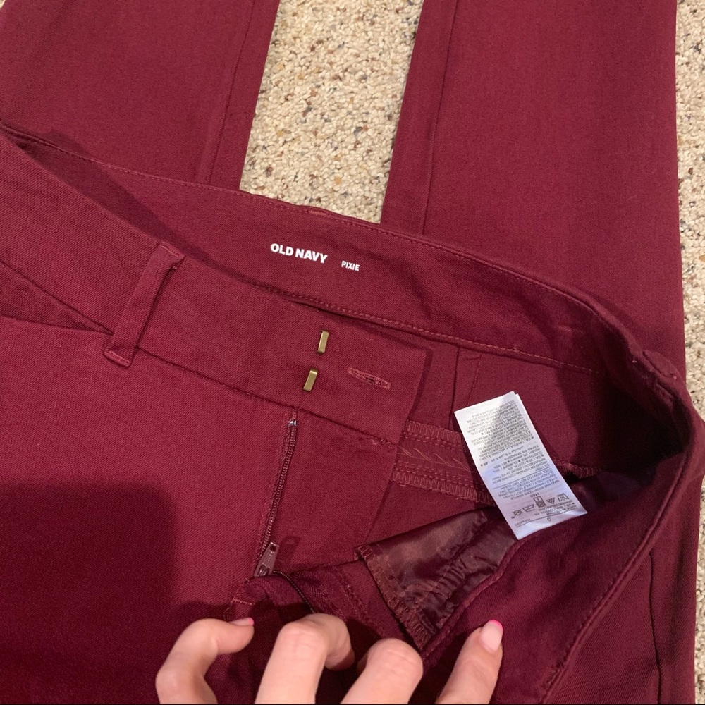 Maroon Old Navy Pixie Pant Size 0 - image 1
